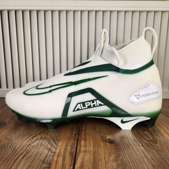Nike Alpha Menace Elite 3 Mens Size 14 White Green Football Cleats DM1792-103 main image 4